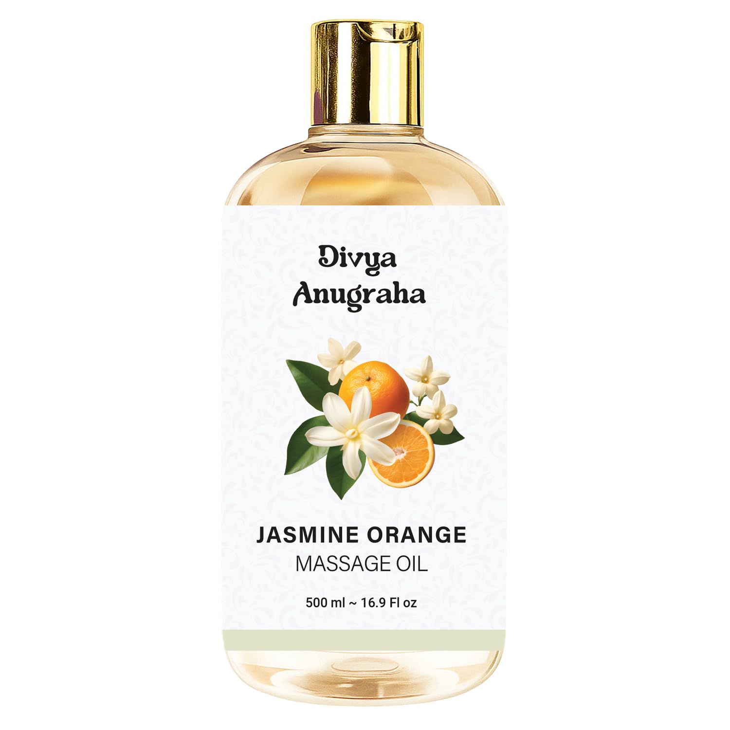 Jasmine Orange Body Massage Oil For Full Body Massager For Pain Relief Calming Moisturizer For Dry Skin Face (500 ml)