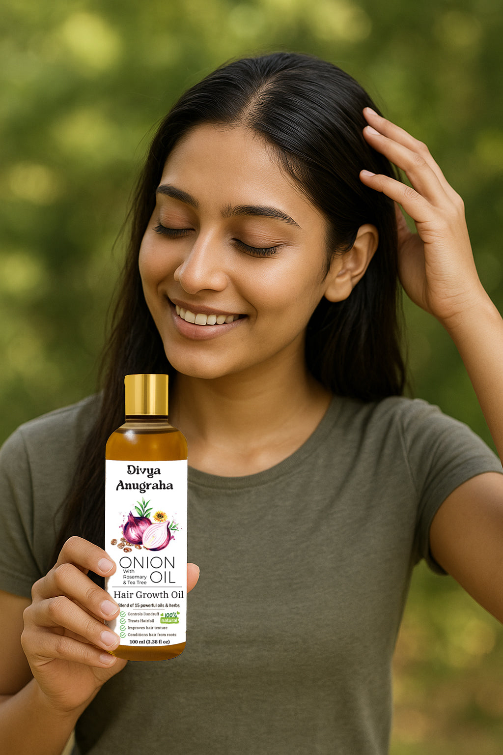 Onion & Rosemary oil For Hair, Skin Care, Cold Pressed Natural Oil Pure Hair oil, Softness & Shine (100 ml, Onion & Rosemary)