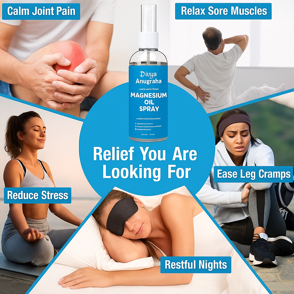 Magnesium Oil Spray - 200ml | Topical Spray Magnesium Oil For Feet, Muscle Relaxation, Deep Sleep Support, Recovery From Cramps (200 ml)